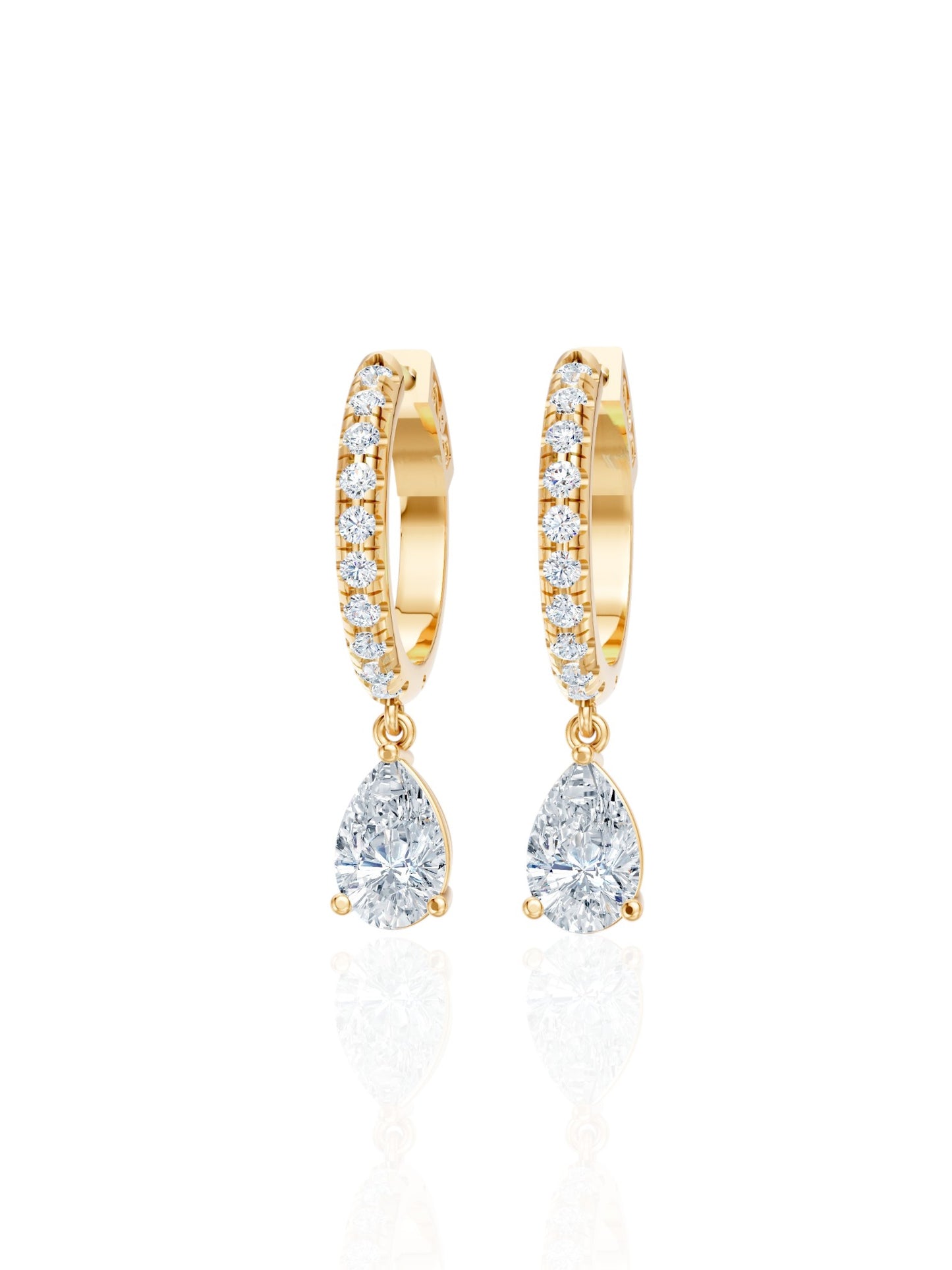 Tear Drop Pear Hoop Earrings (TCW: 2.5)