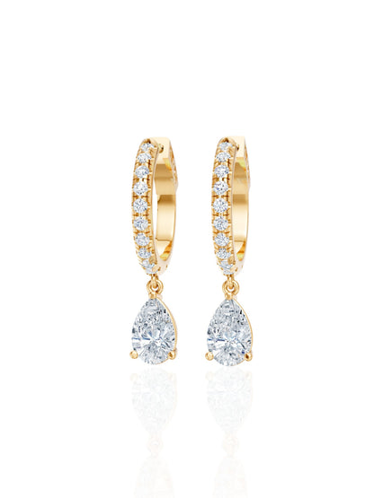 Tear Drop Pear Hoop Earrings (TCW: 2.5)