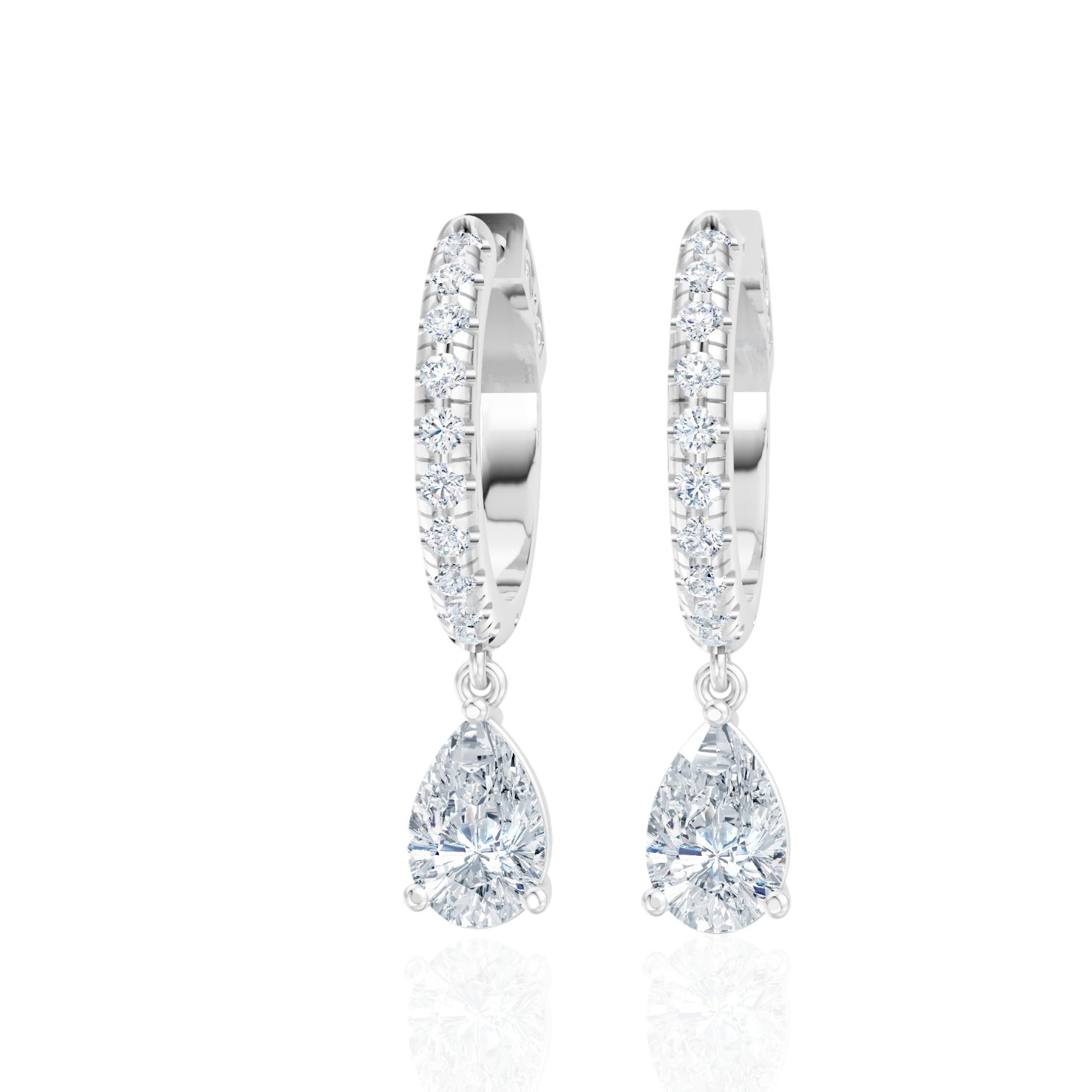 Tear Drop Pear Hoop Earrings (TCW: 2.5)