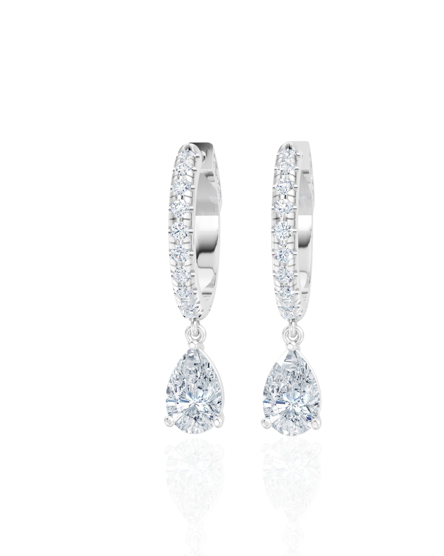 Tear Drop Pear Hoop Earrings (TCW: 2.5)
