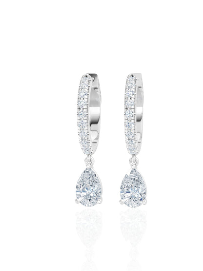Tear Drop Pear Hoop Earrings (TCW: 2.5)
