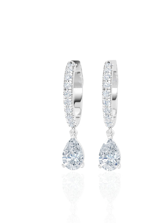 Tear Drop Pear Hoop Earrings (TCW: 2.5)