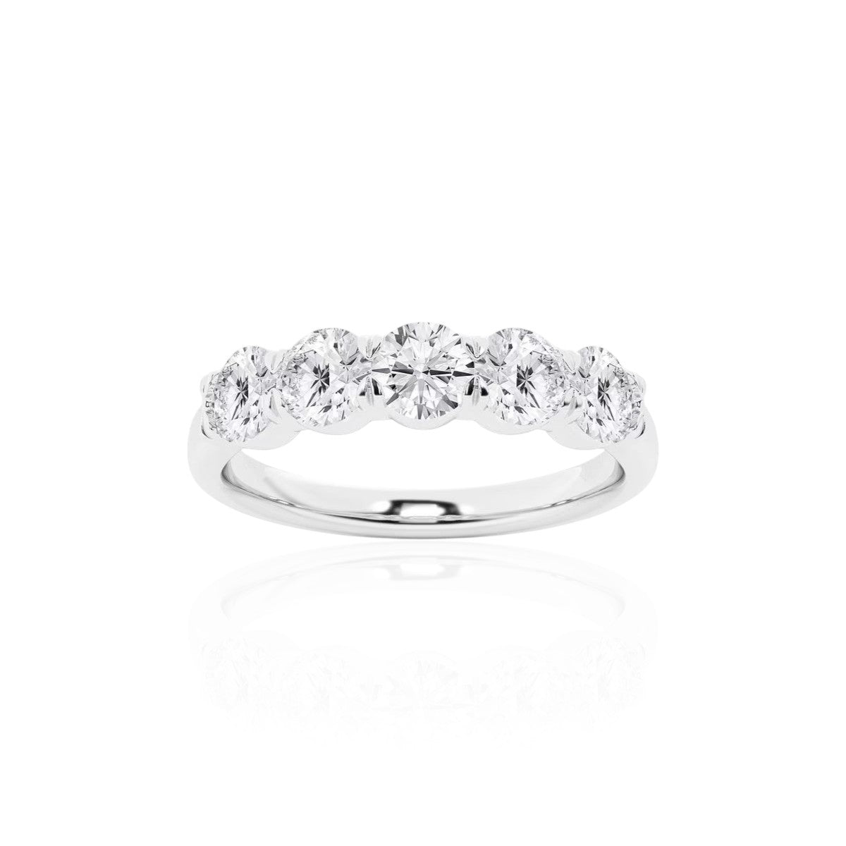 Five-Stone Round Half Eternity Band