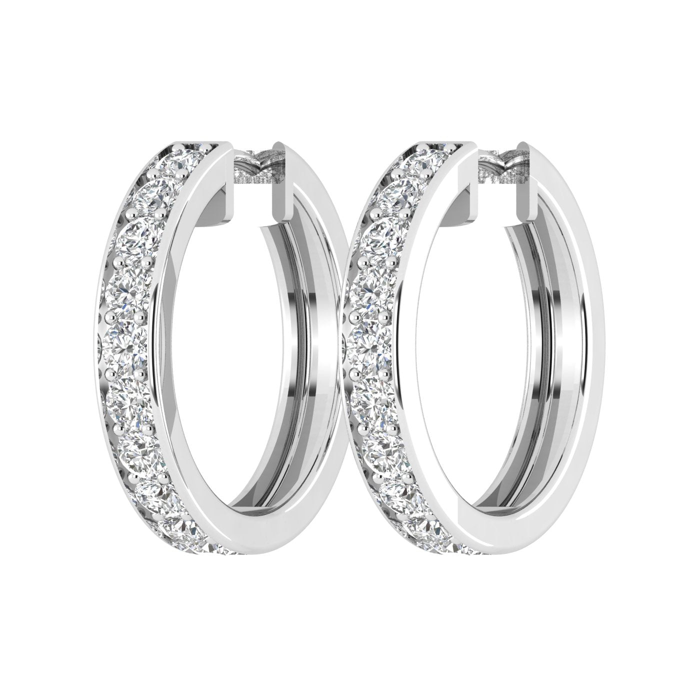Round Brilliant Huggies Diamond Hoop Earrings (TCW: 1)