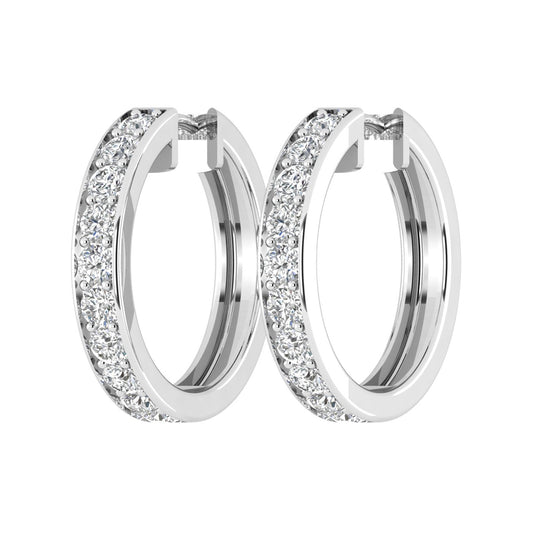 Round Brilliant Huggies Diamond Hoop Earrings (TCW: 1)
