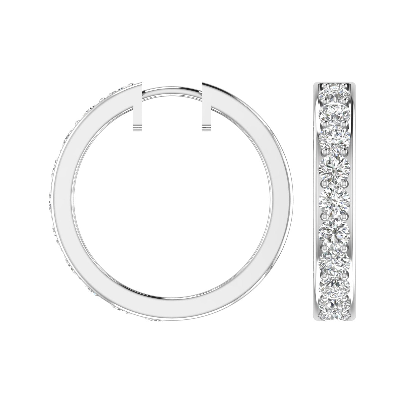 Round Brilliant Huggies Diamond Hoop Earrings (TCW: 1)
