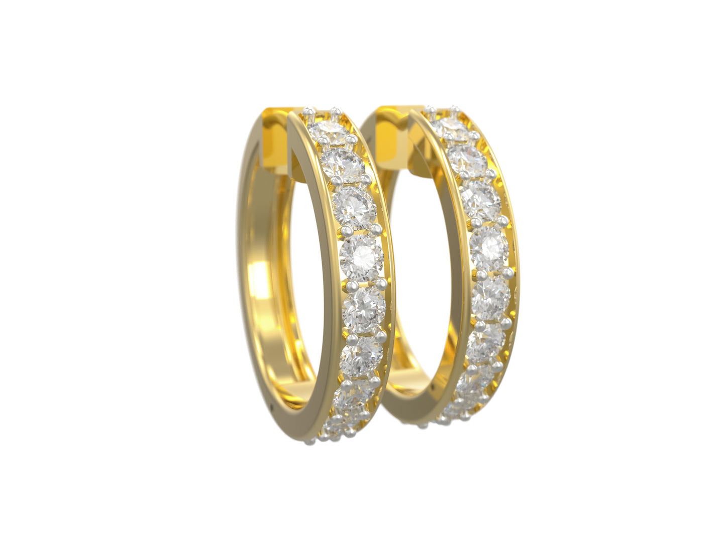 Round Brilliant Huggies Diamond Hoop Earrings (TCW: 1)