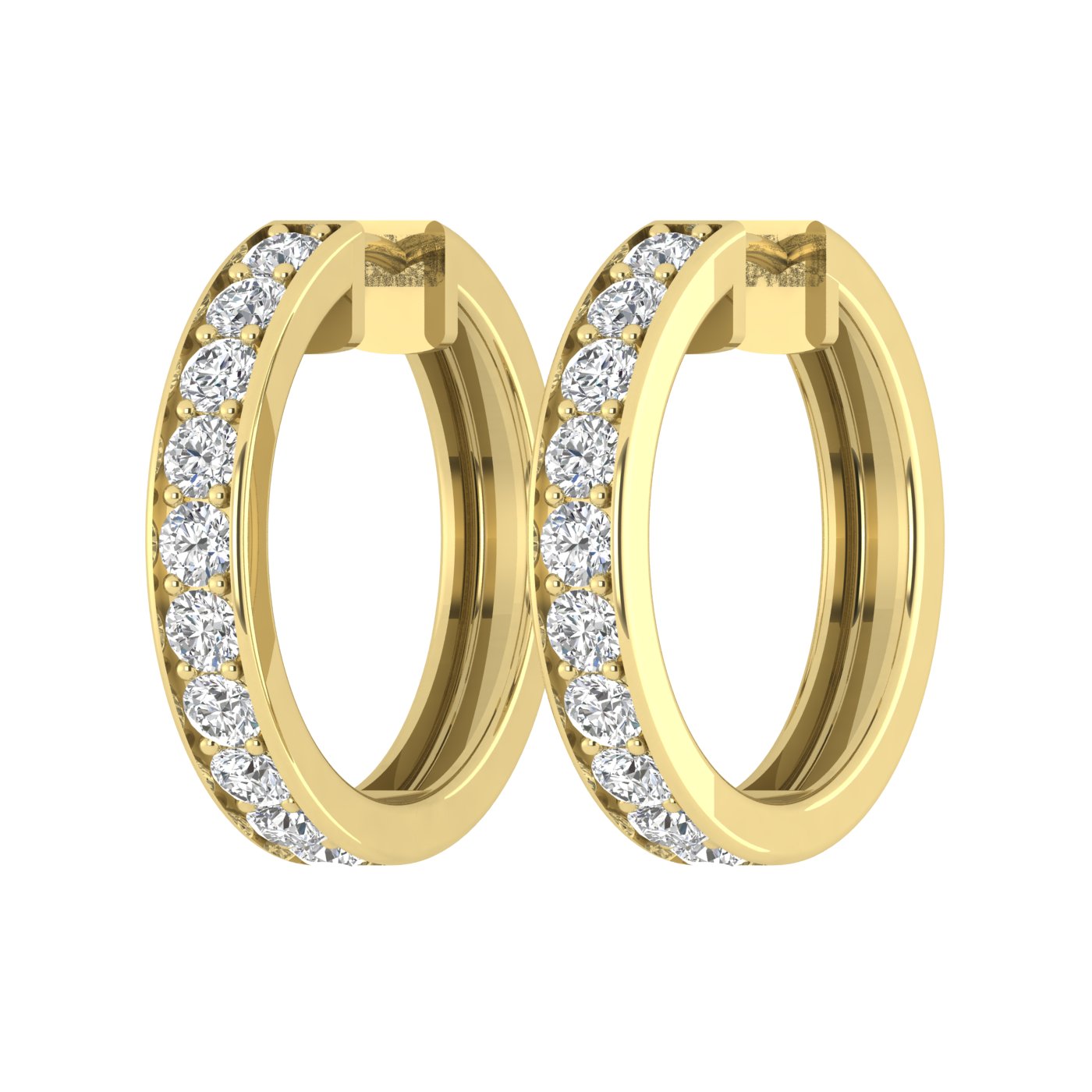 Round Brilliant Huggies Diamond Hoop Earrings (TCW: 1)