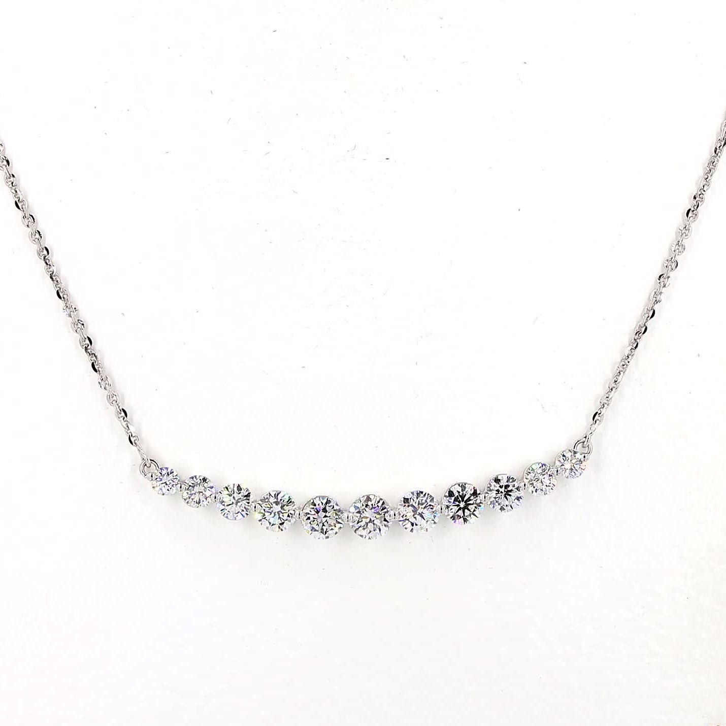Round Diamond Line Necklace