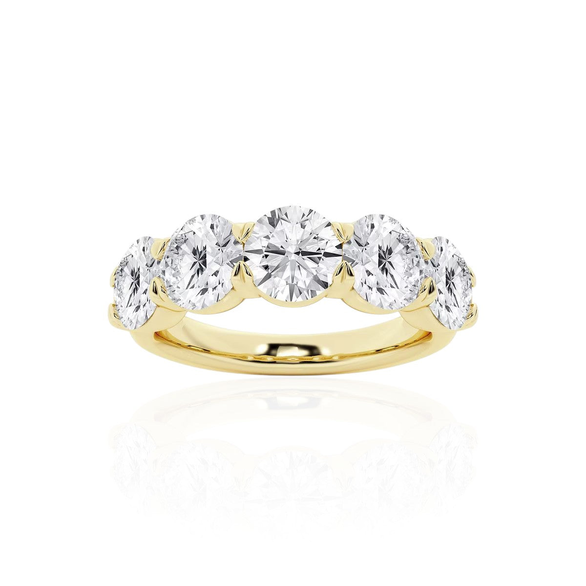 Five-Stone Round Half Eternity Band