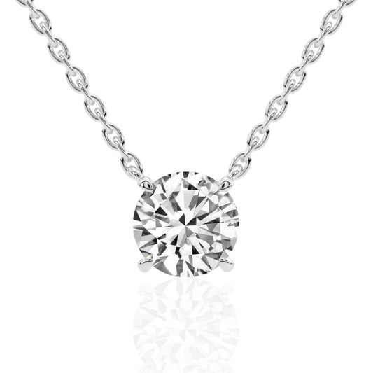 Solitaire Round Brilliant Pendant Necklace