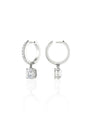 Vara Round Tear Drop Round Brilliant Huggie Earrings (TCW: 2.48)