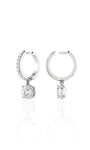 Vara Round Tear Drop Round Brilliant Huggie Earrings (TCW: 2.48)