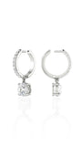 Vara Round Tear Drop Round Brilliant Huggie Earrings (TCW: 2.48)