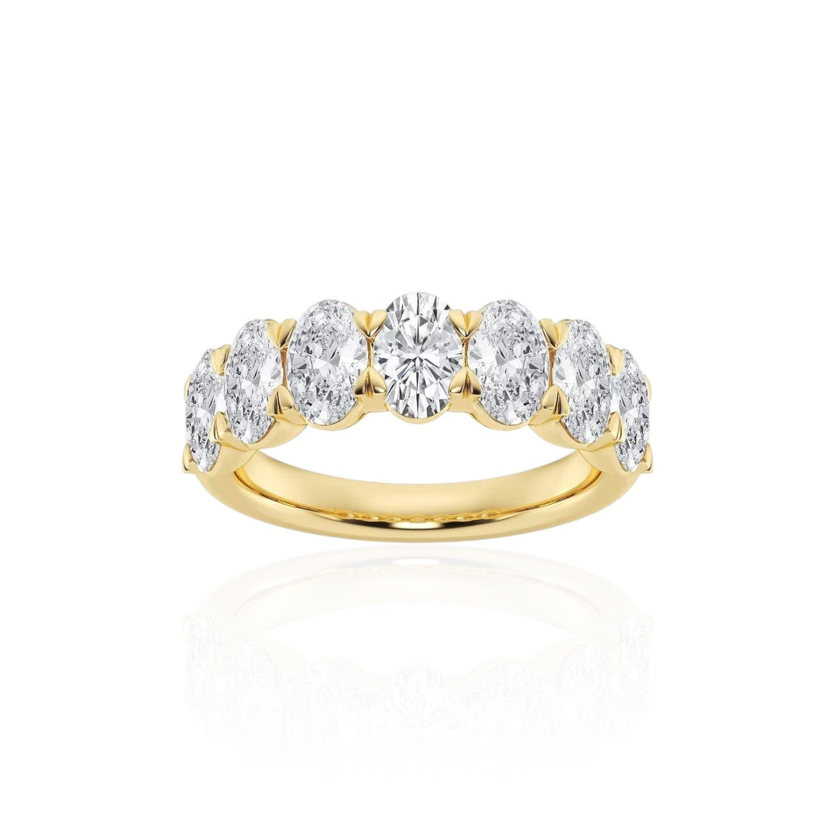 Seven-Stone Oval Diamond Wedding Band (TCW: 2.75)