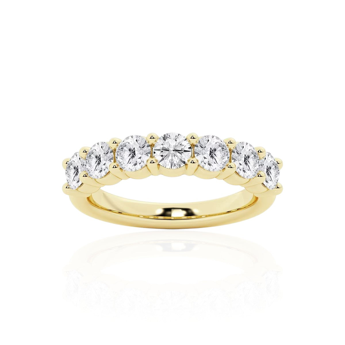 Seven-Stone Round Half Eternity Band
