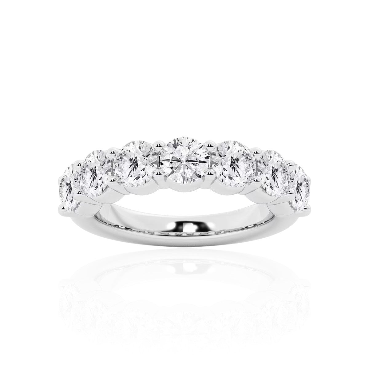 Seven-Stone Round Half Eternity Band