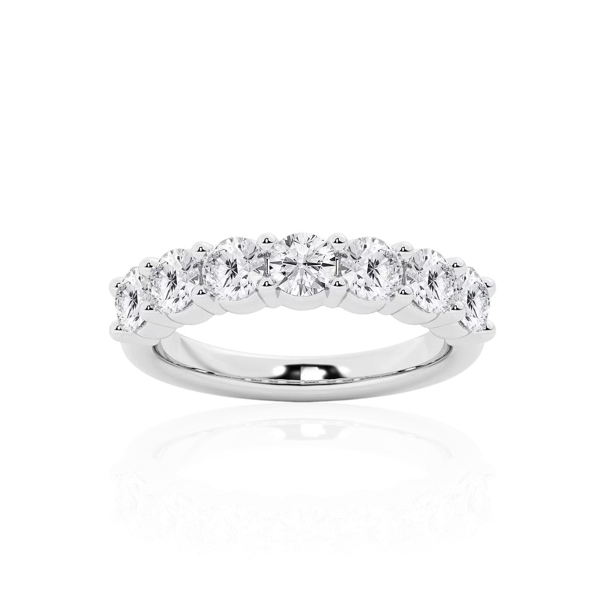 Seven-Stone Round Half Eternity Band