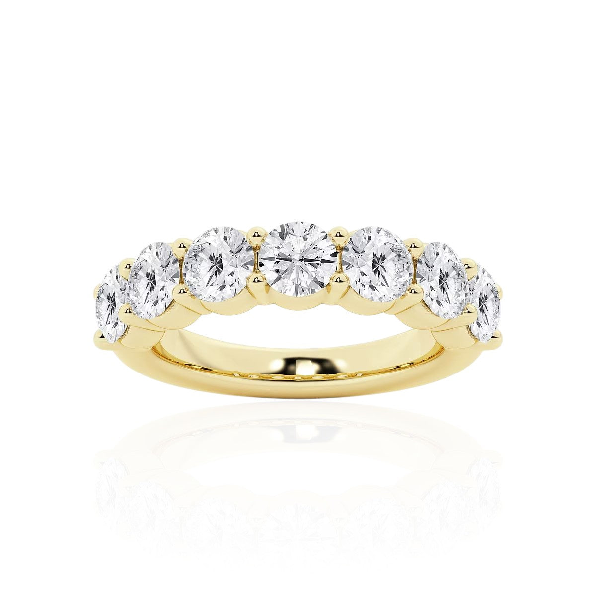 Seven-Stone Round Half Eternity Band