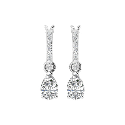 Tear Drop Pear Hoop Earrings (TCW: 2.5)
