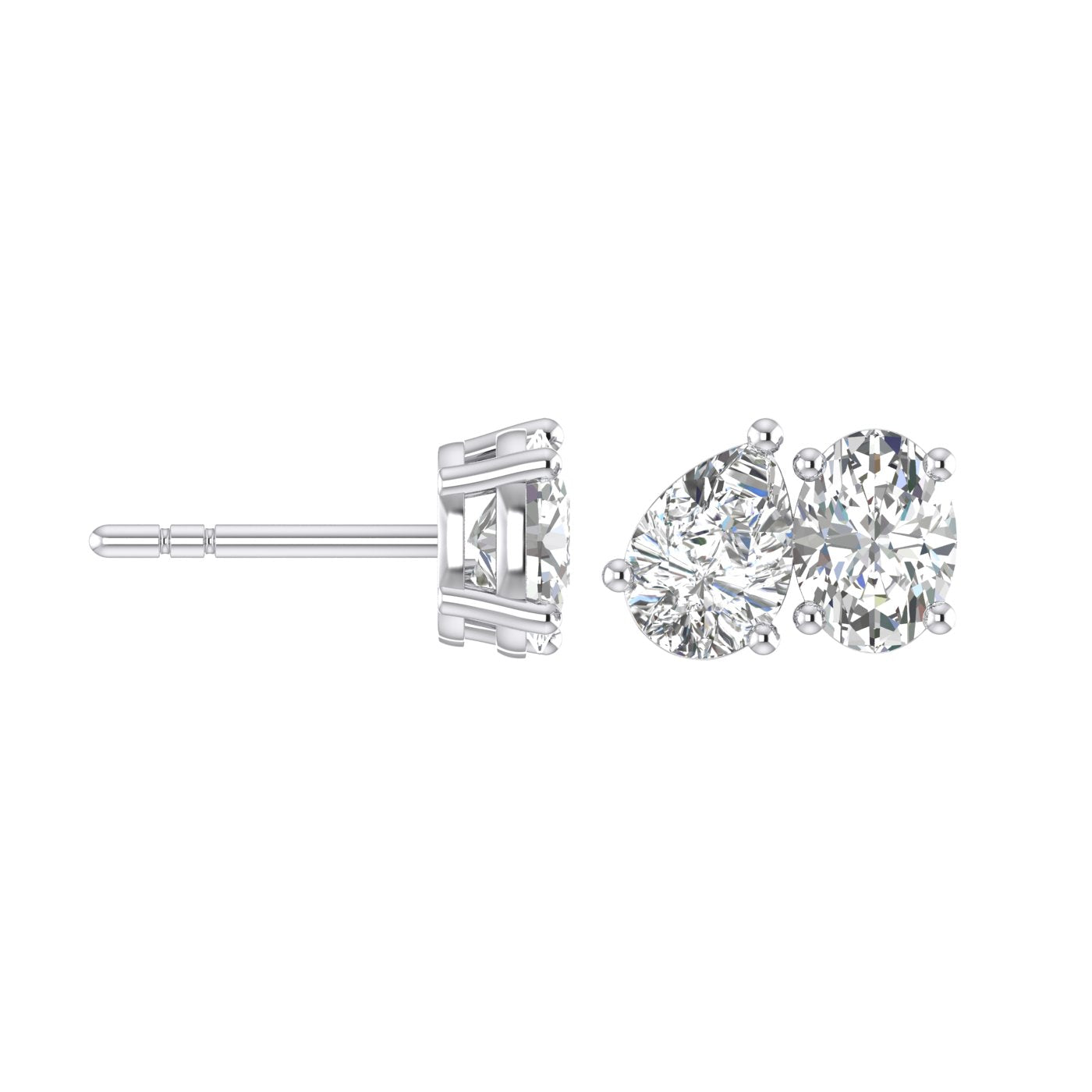 Toi Et Moi- Oval & Pear Earrings (TCW: 2.15)