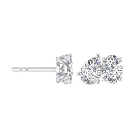 Toi Et Moi- Oval & Pear Earrings (TCW: 2.15)