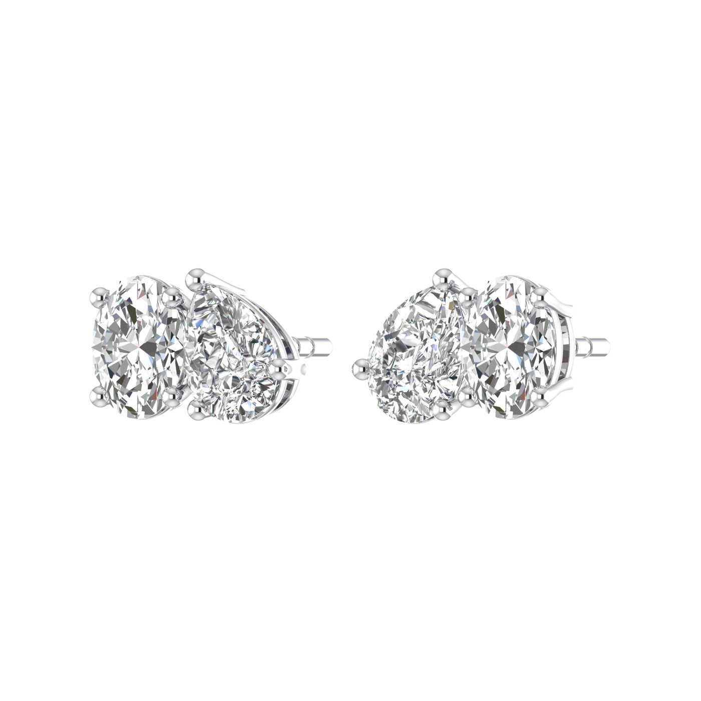 Toi Et Moi- Oval & Pear Earrings (TCW: 2.15)