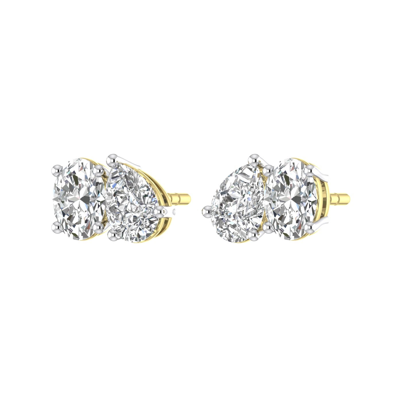 Toi Et Moi- Oval & Pear Earrings (TCW: 2.15)