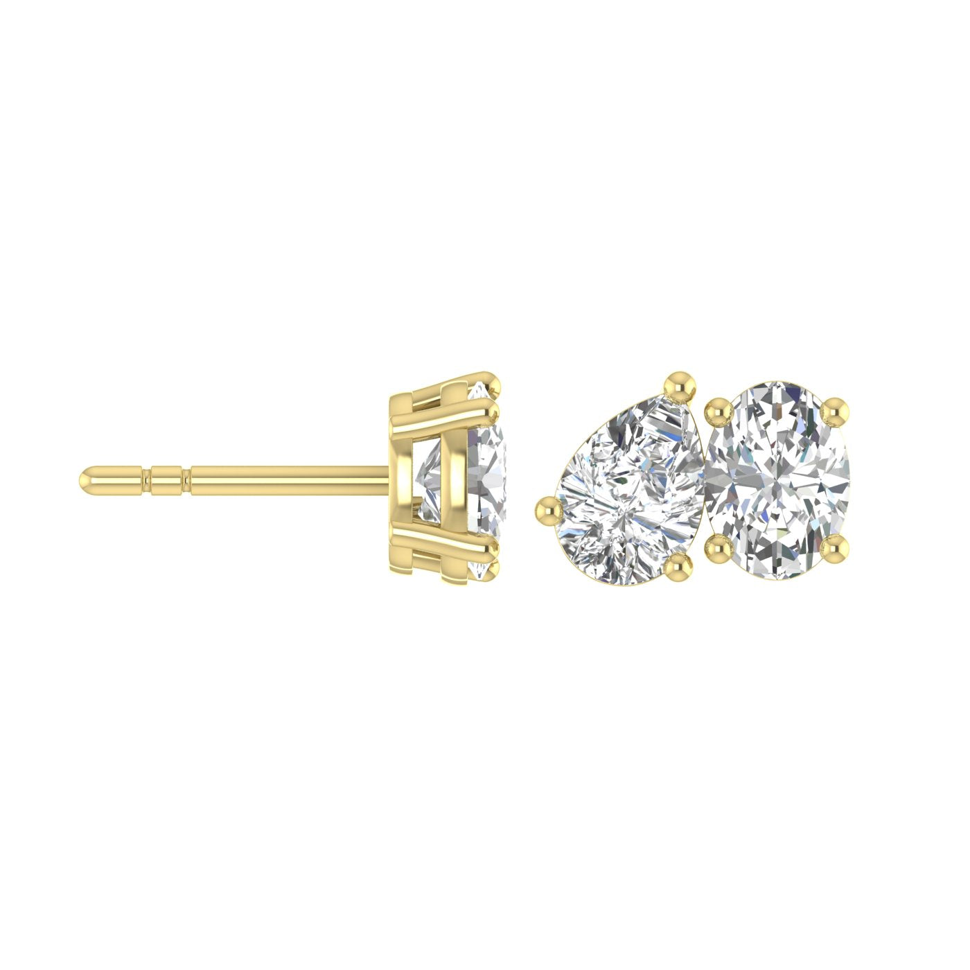Toi Et Moi- Oval & Pear Earrings (TCW: 2.15)