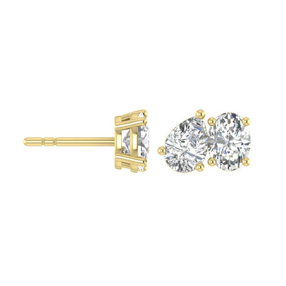Toi Et Moi- Oval & Pear Earrings (TCW: 2.15)