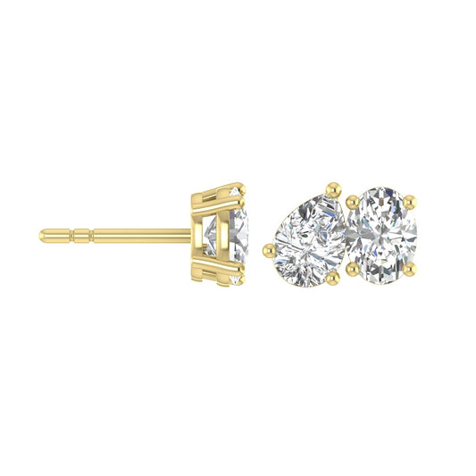 Toi Et Moi- Oval & Pear Earrings (TCW: 2.15)