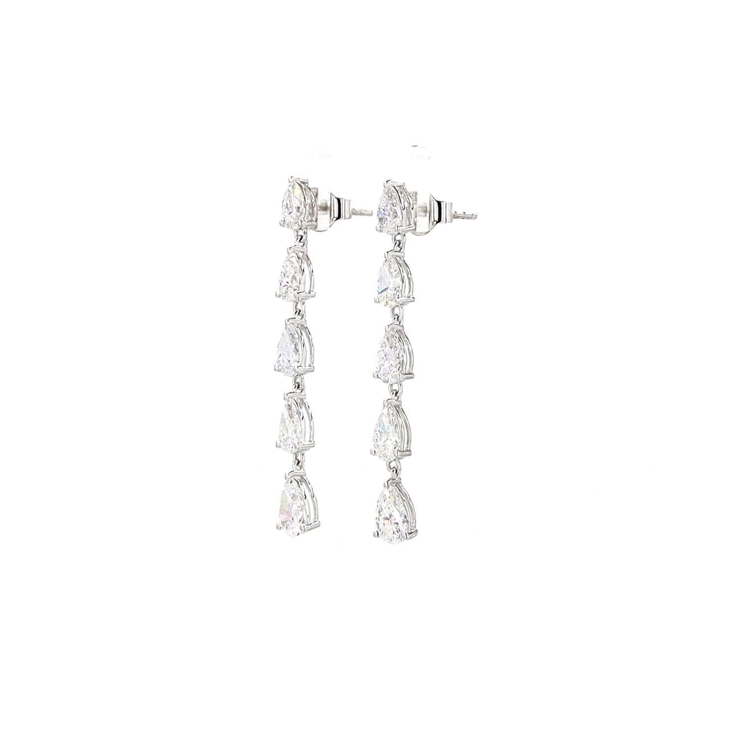 Diamond earrings on a white background