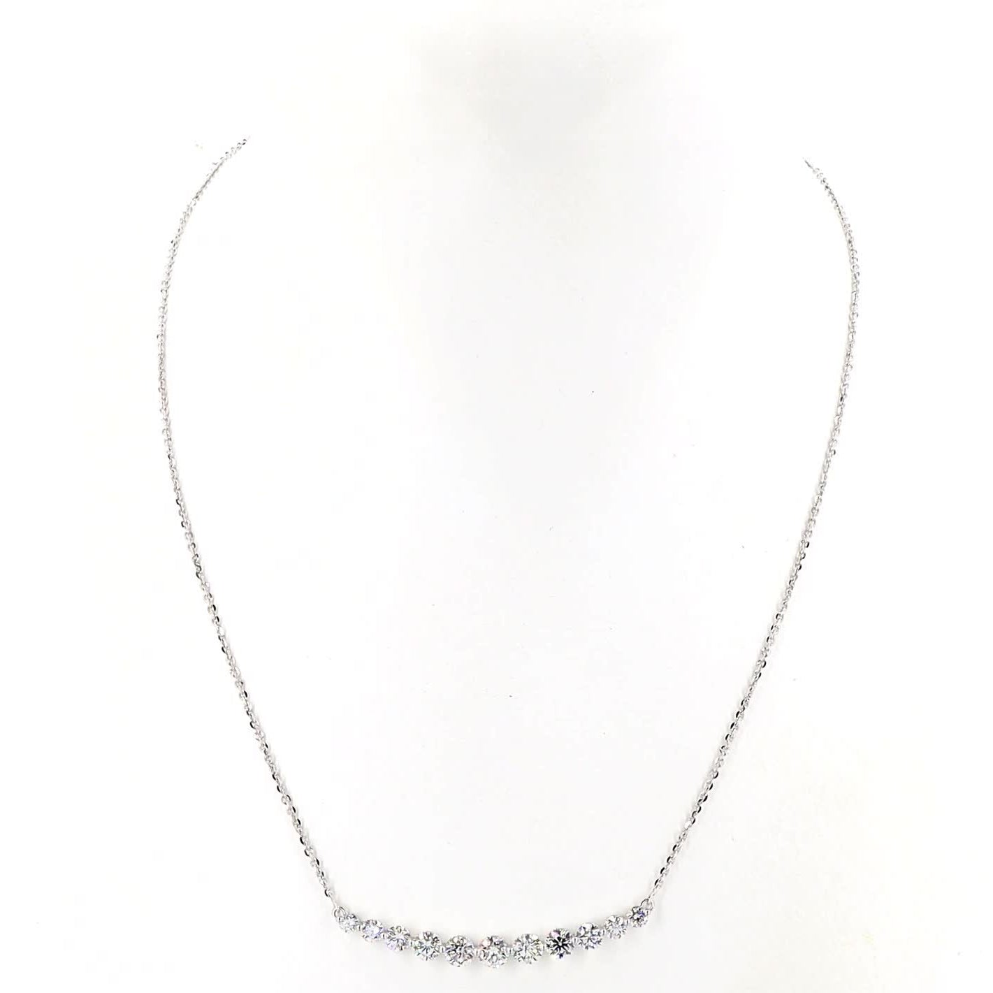Round Diamond Line Necklace