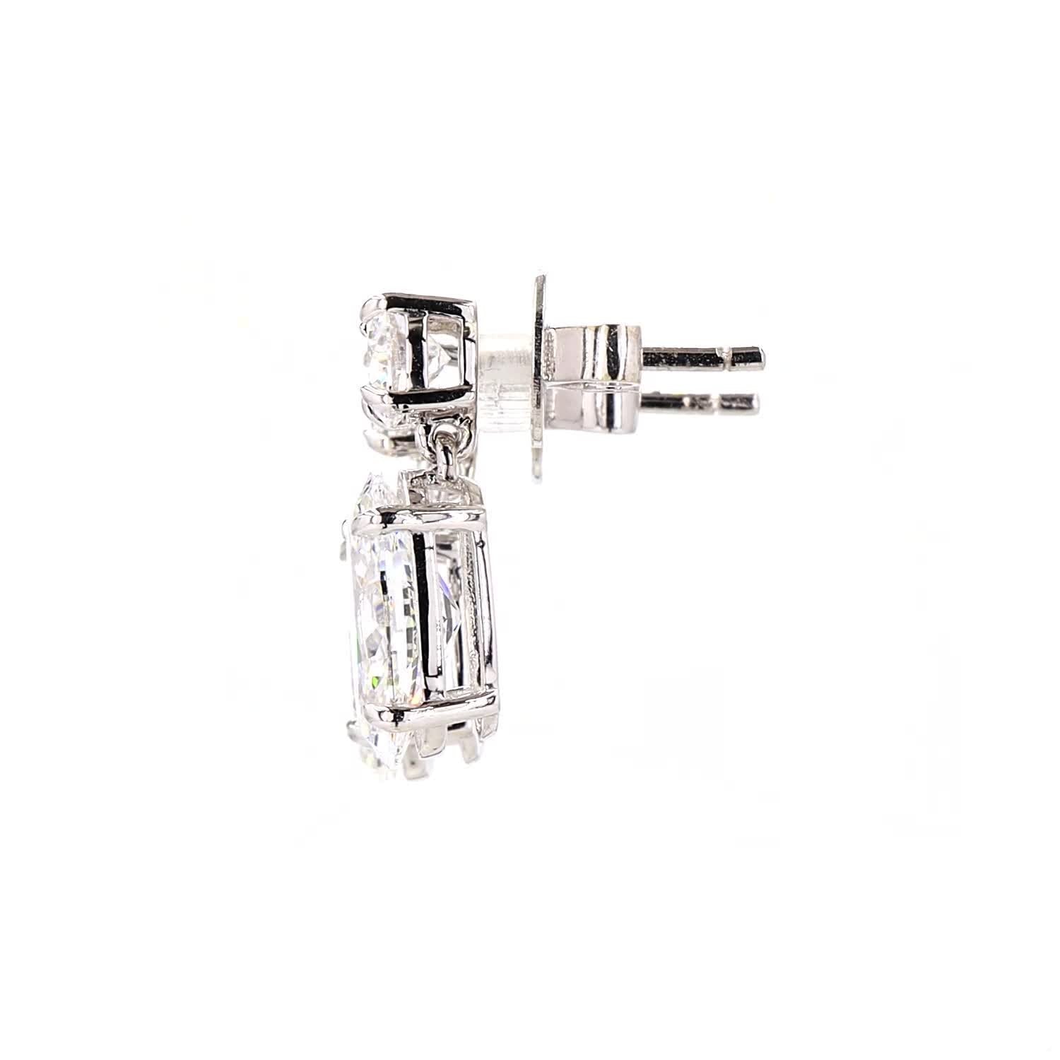 Vara Round & Moval Diamond Drop Earrings