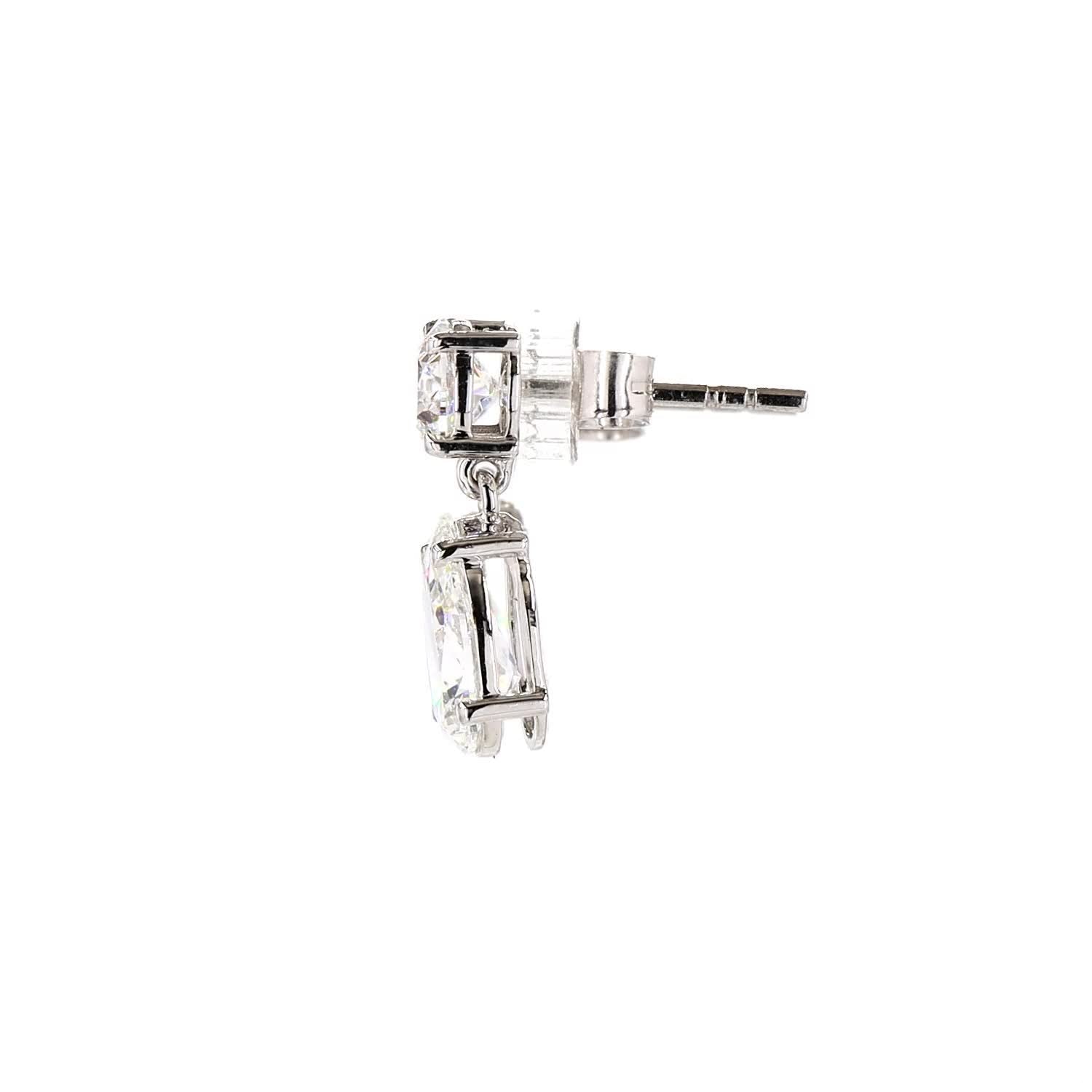Vara Round & Pear Diamond Drop Earrings