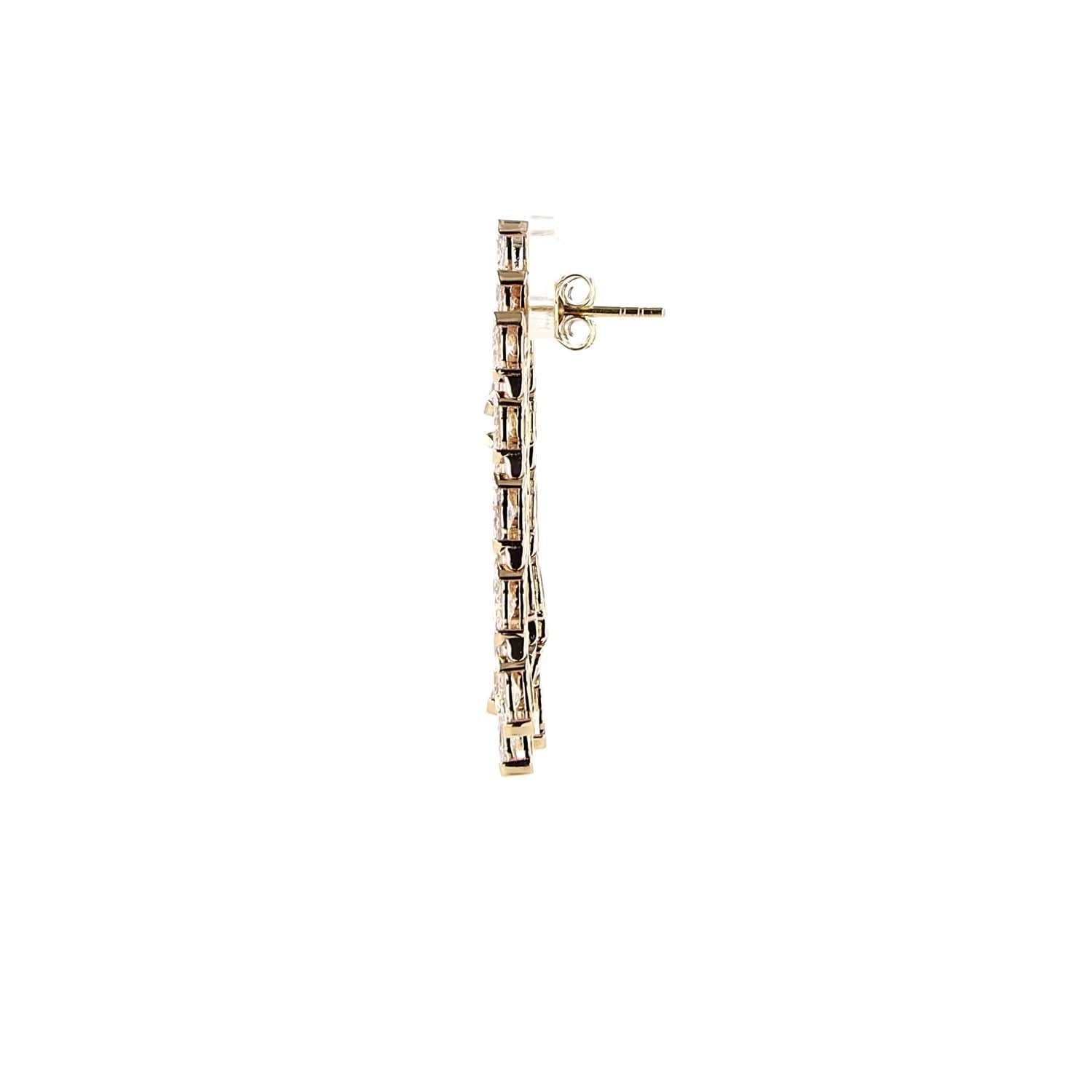 Gold Diamond earring on a white background