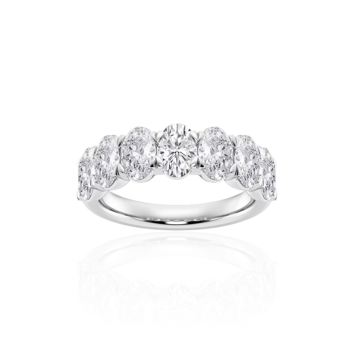 Seven-Stone Oval Diamond Wedding Band (TCW: 2.75)