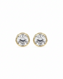 Round Brilliant Bezel Stud Earrings (TCW: 2)