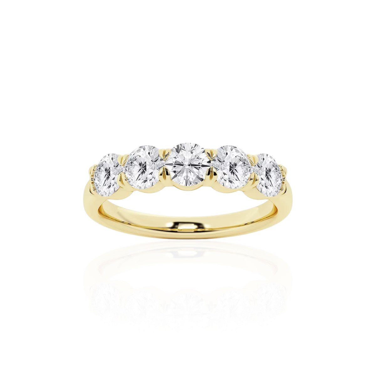 Five-Stone Round Half Eternity Band