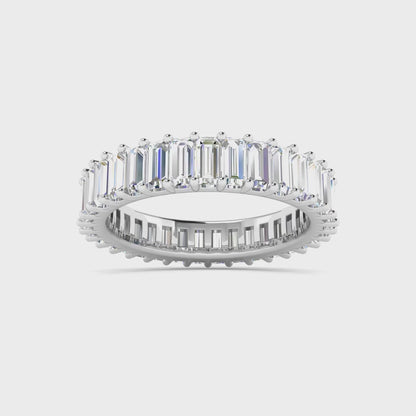 Emerald Eternity Band in 14k White Gold