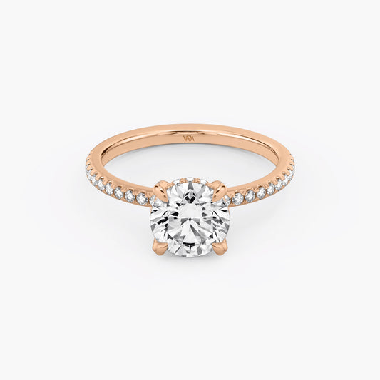 Under Halo Round Engagement Ring in 18k Gold (TCW: 2.2)