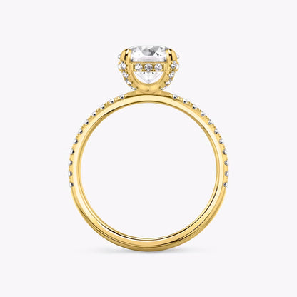Under Halo Round Engagement Ring in 18k Gold (TCW: 2.2)