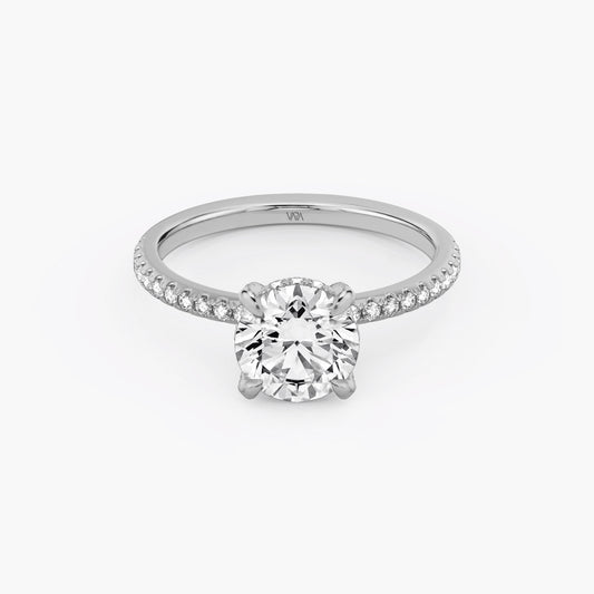 Under Halo Round Engagement Ring in 18k Gold (TCW: 2.2)