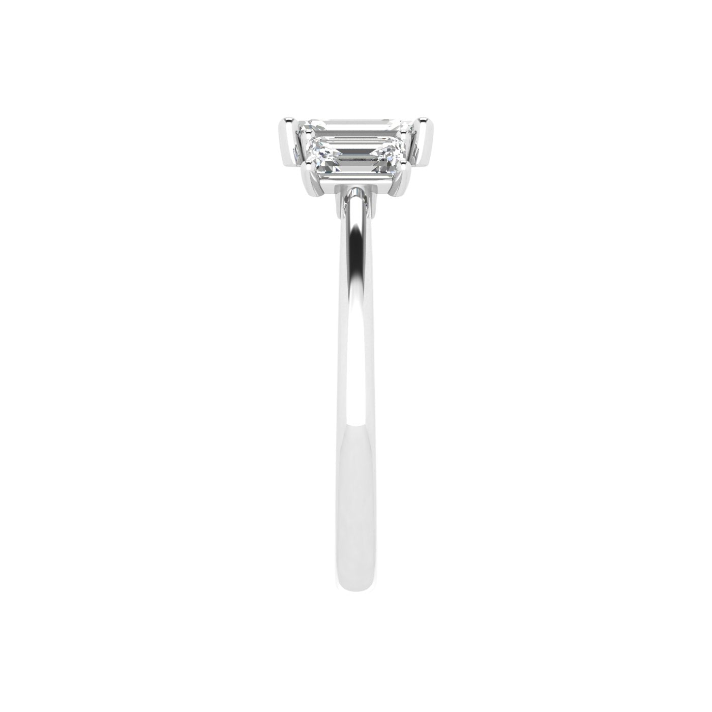 Three Stone Emerald Ring in 14k White Gold (TCW: 1.56)