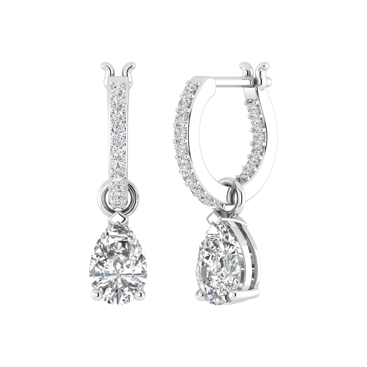 Tear Drop Pear Hoop Earrings (TCW: 2.5)