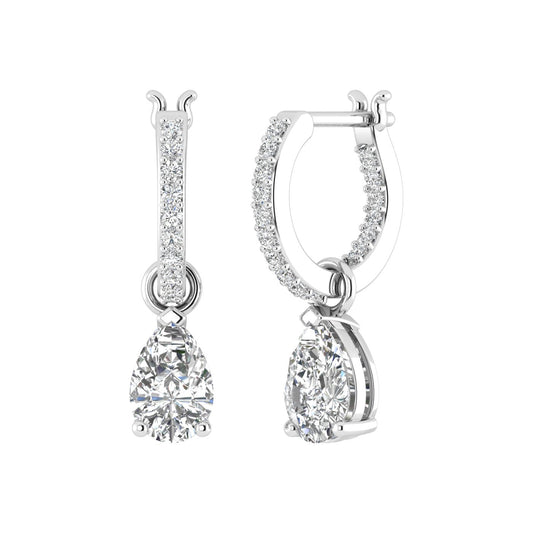 Tear Drop Pear Hoop Earrings (TCW: 2.5)