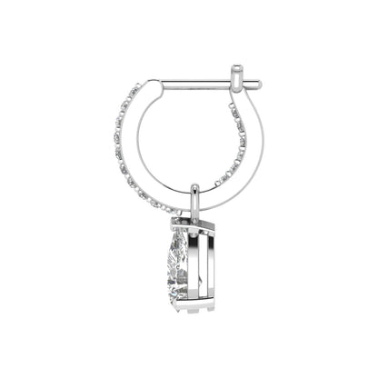 Tear Drop Pear Hoop Earrings (TCW: 2.5)